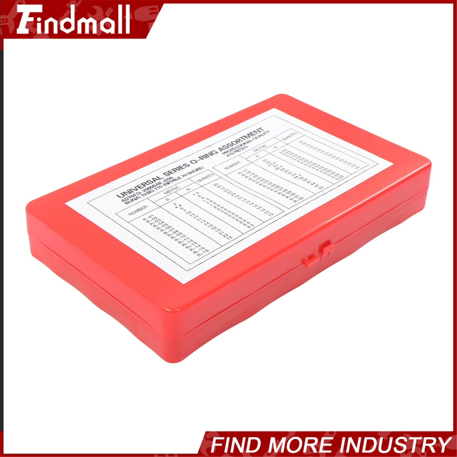 Findmall 419 PCS O Ring Assortment Set Metric Oil Proof Kit 32 Size O-Ring Case
