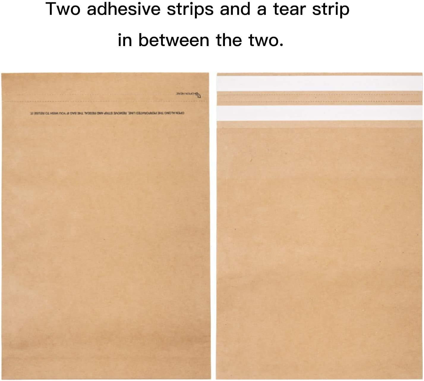 RUSPEPA Kraft Paper Poly Envelopes Mailer, Self Seal, 100% Recyclable, Reusable