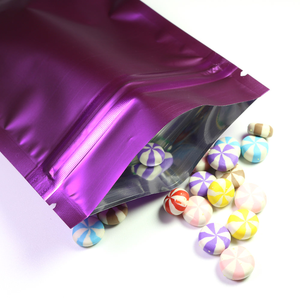 Multiple Sizes Colorful Flat Double-Sided Matte Mylar Foil Zip Lock Pouch Bag M
