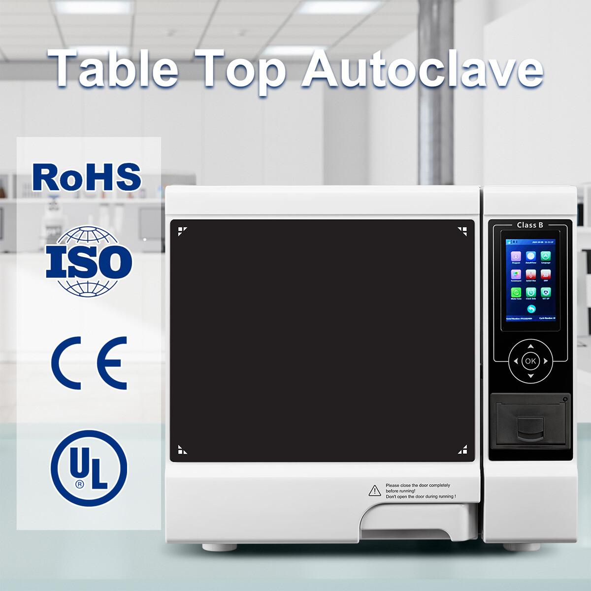 18L/22L Dental Autoclave Steam Sterilizer Medical Class B Drying/w/ Printer