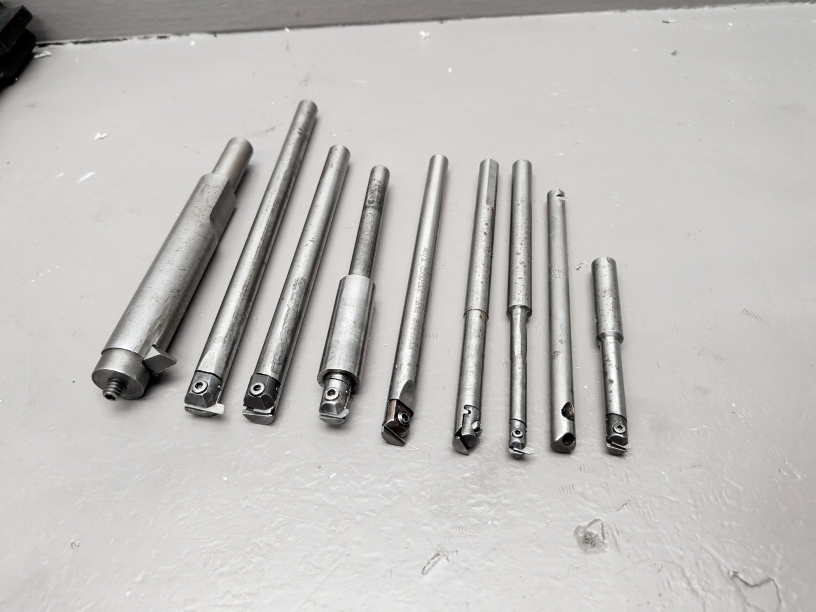 MISC. LOT EVEREDE BORING BARS 7/16″x 6″, 3/8″x 6″, 1/4″x 3-1/4″, 5/16×5-1/2, 9pc