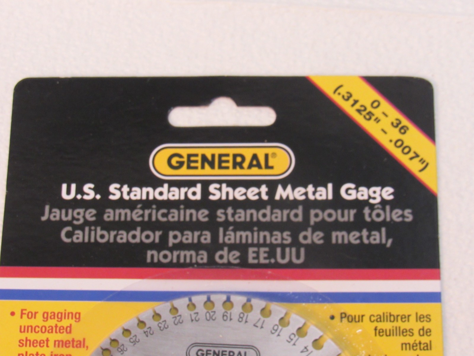 General Tools No. 21 US Standard Sheet Metal Round Gage 22041