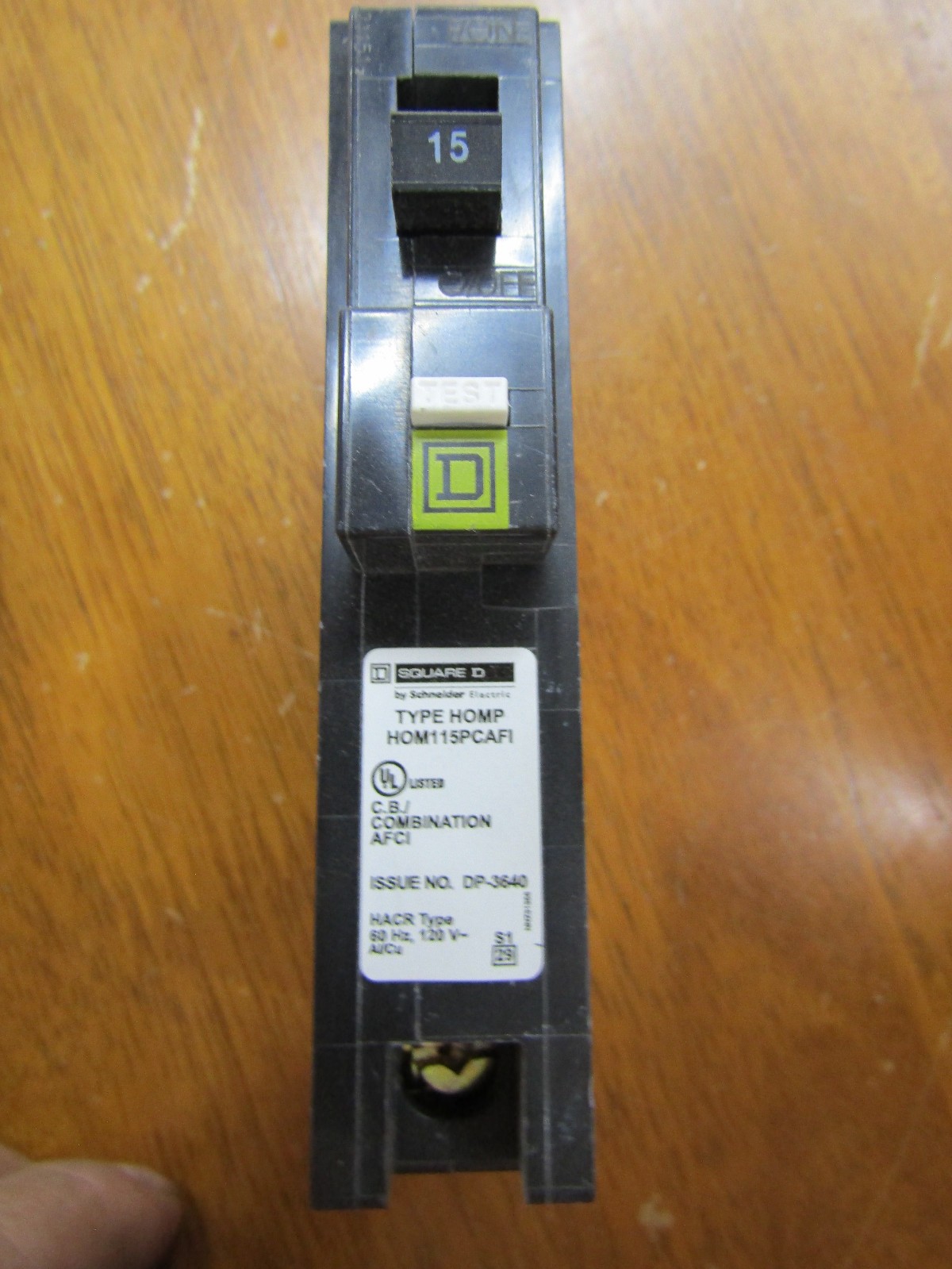 SQUARE D HOMELINE 1-HOM115PCAFI 15A 1- HOM120PCAFI 20 AFCI Circuit Breaker