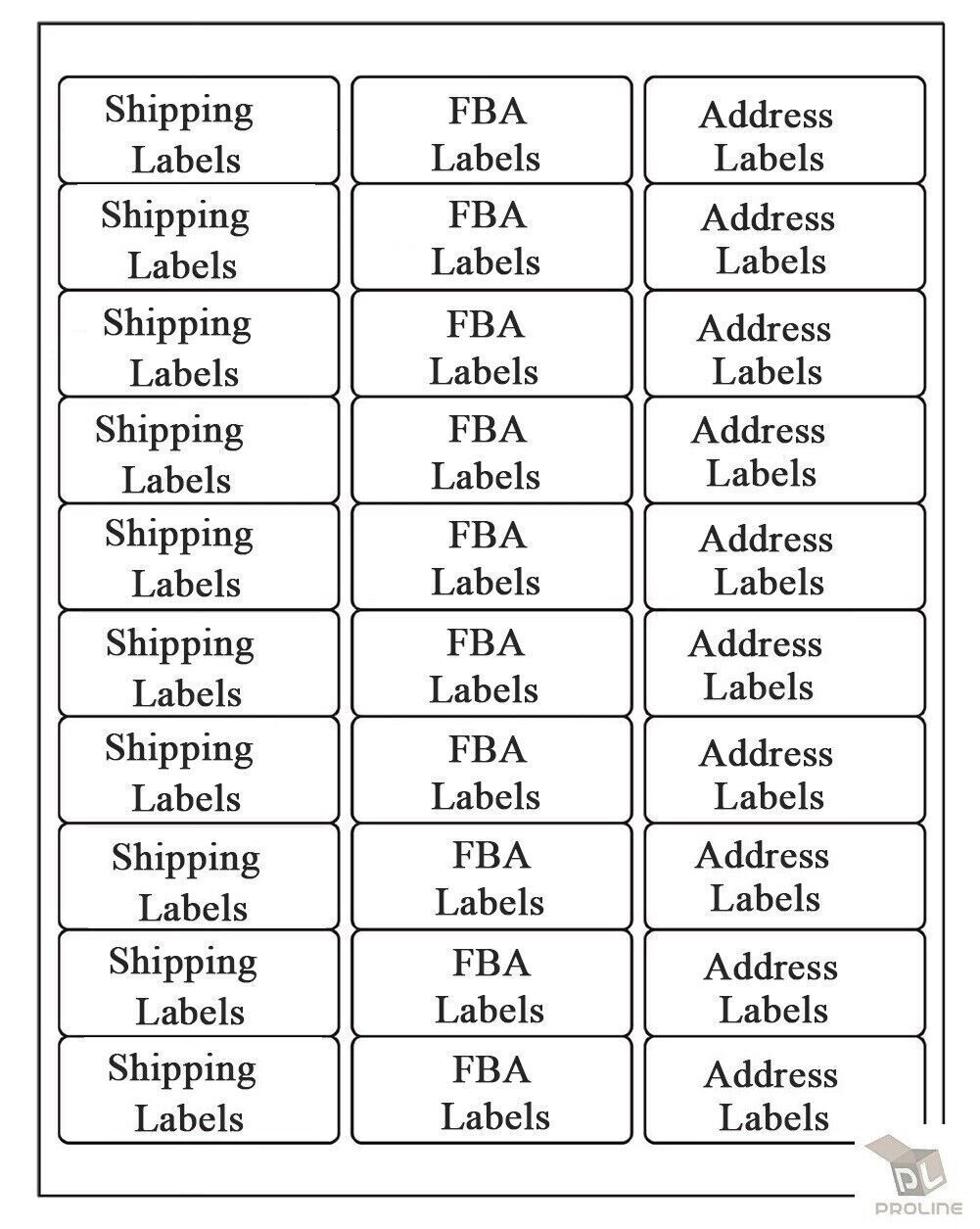 1″ x 2 5/8″ Address Mailing Labels Sheet FBA SKU Labels 30/sheet 30 UP Adhesive