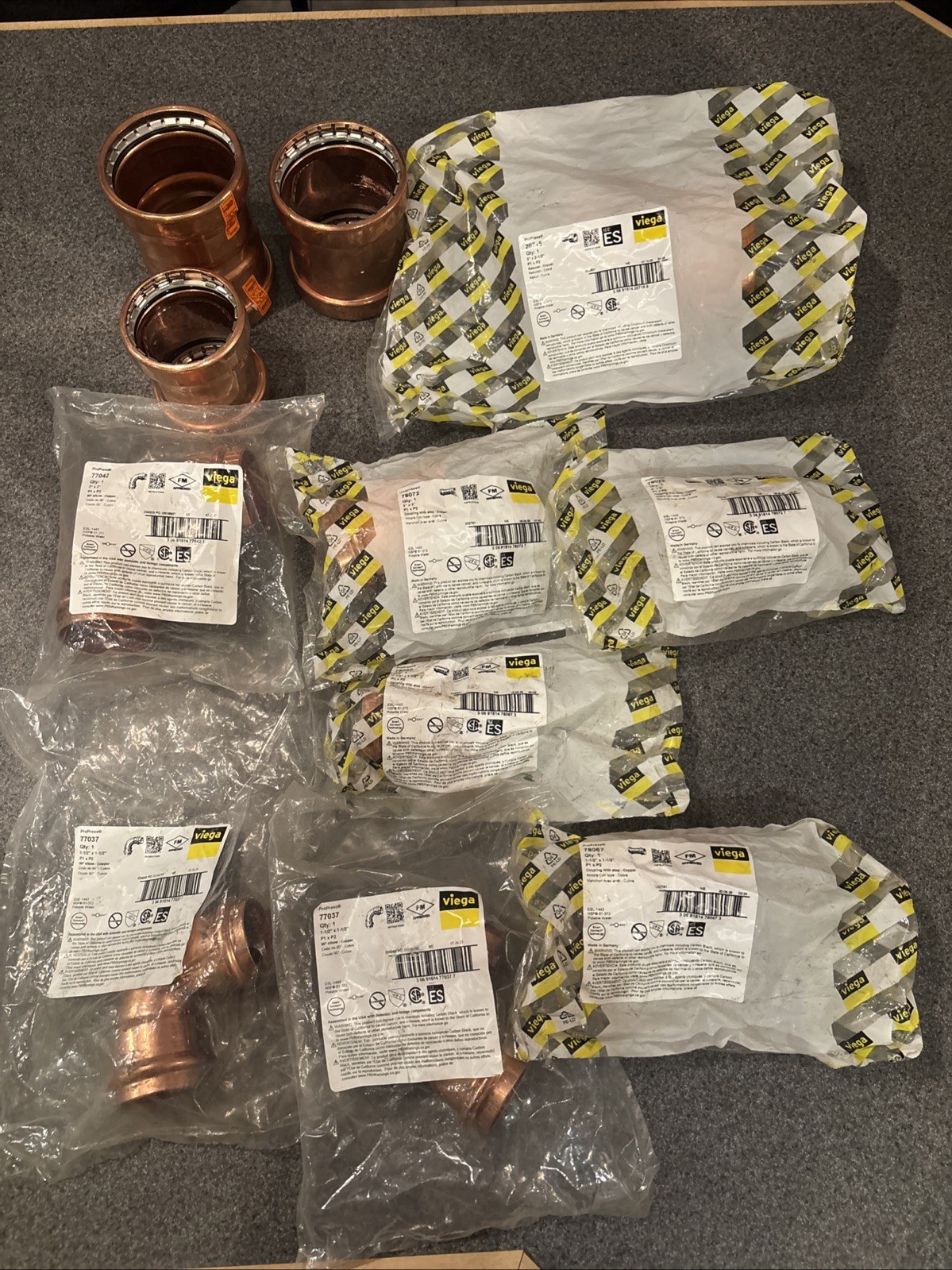 viega Propress Fittings. 3inch , 2.5 Inch , 2 Inch , 1.5inch All New .3×2.5 Redu