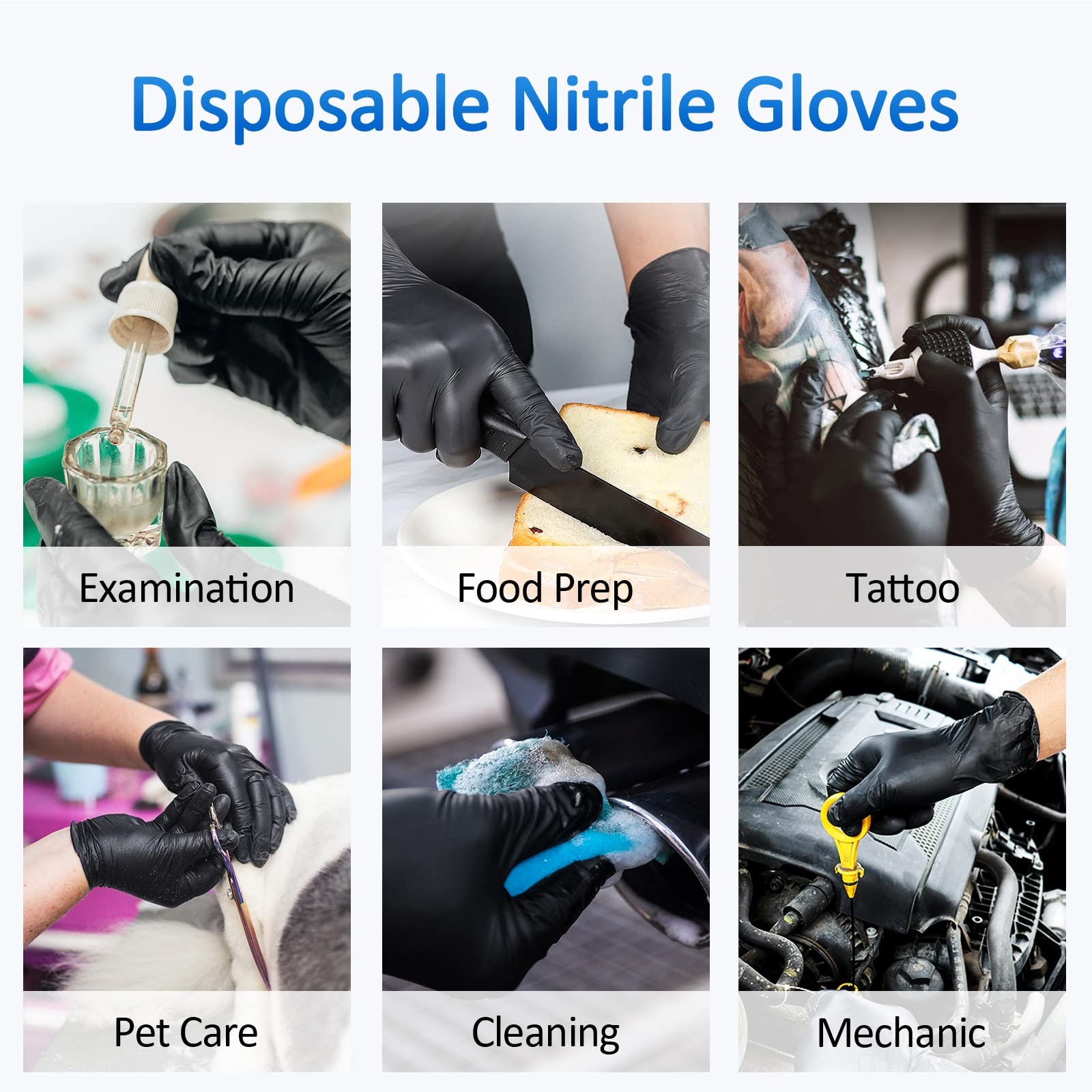 Schneider Nitrile Exam Gloves, Black, XL, 100-ct Box, 4-mil, X-Large, Black