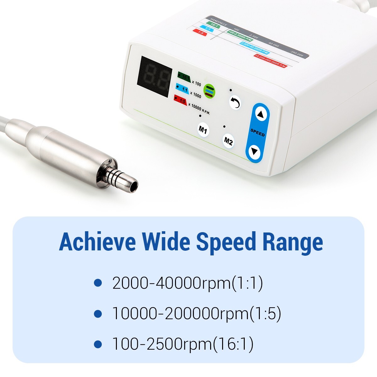 AZDENT Dental Brushless Electric LED Micro Motor Internal Spray E-type 3.4Ncm US