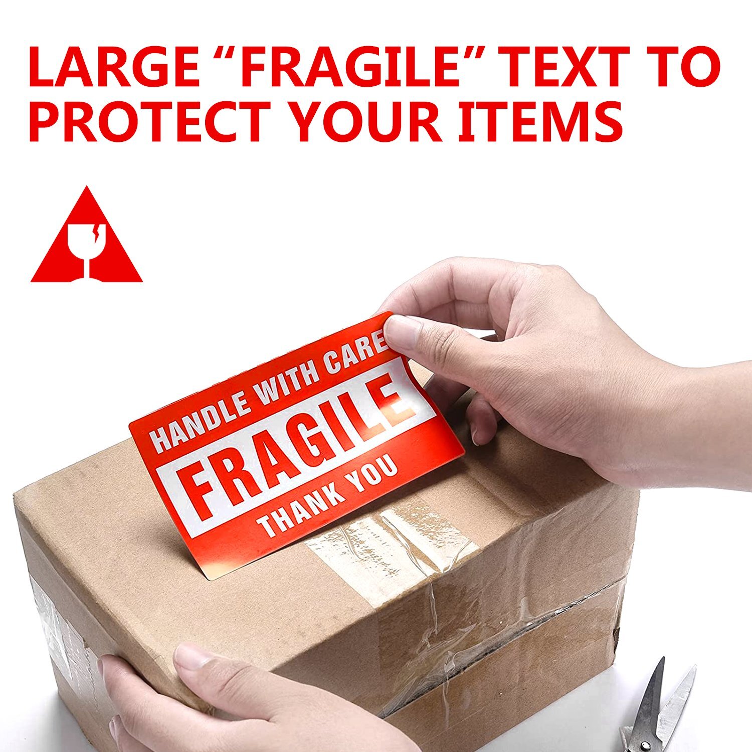 1 Roll 500 2×3 Fragile Stickers Fragile Label Sticker Handle With Care Mailing