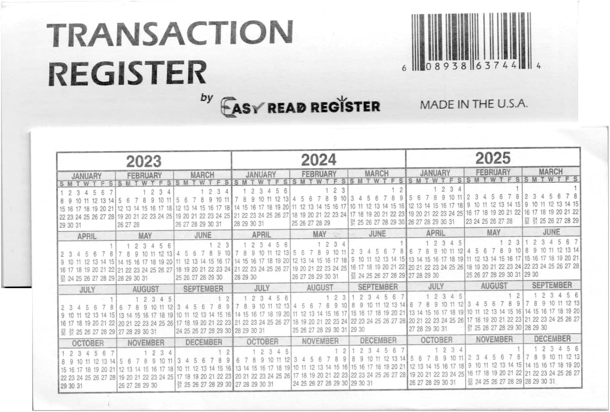 Checkbook Register, Made in the USA, Check Registers for Personal, Blank Ledger