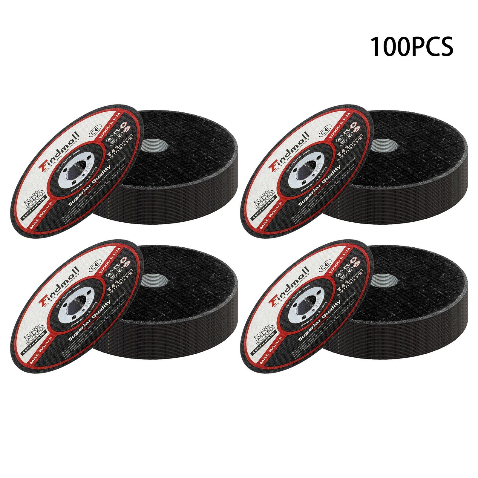 100 Pcs 3″x1/16″x3/8″ Metal & Stainless Steel Cutting Disc for Die Grinders