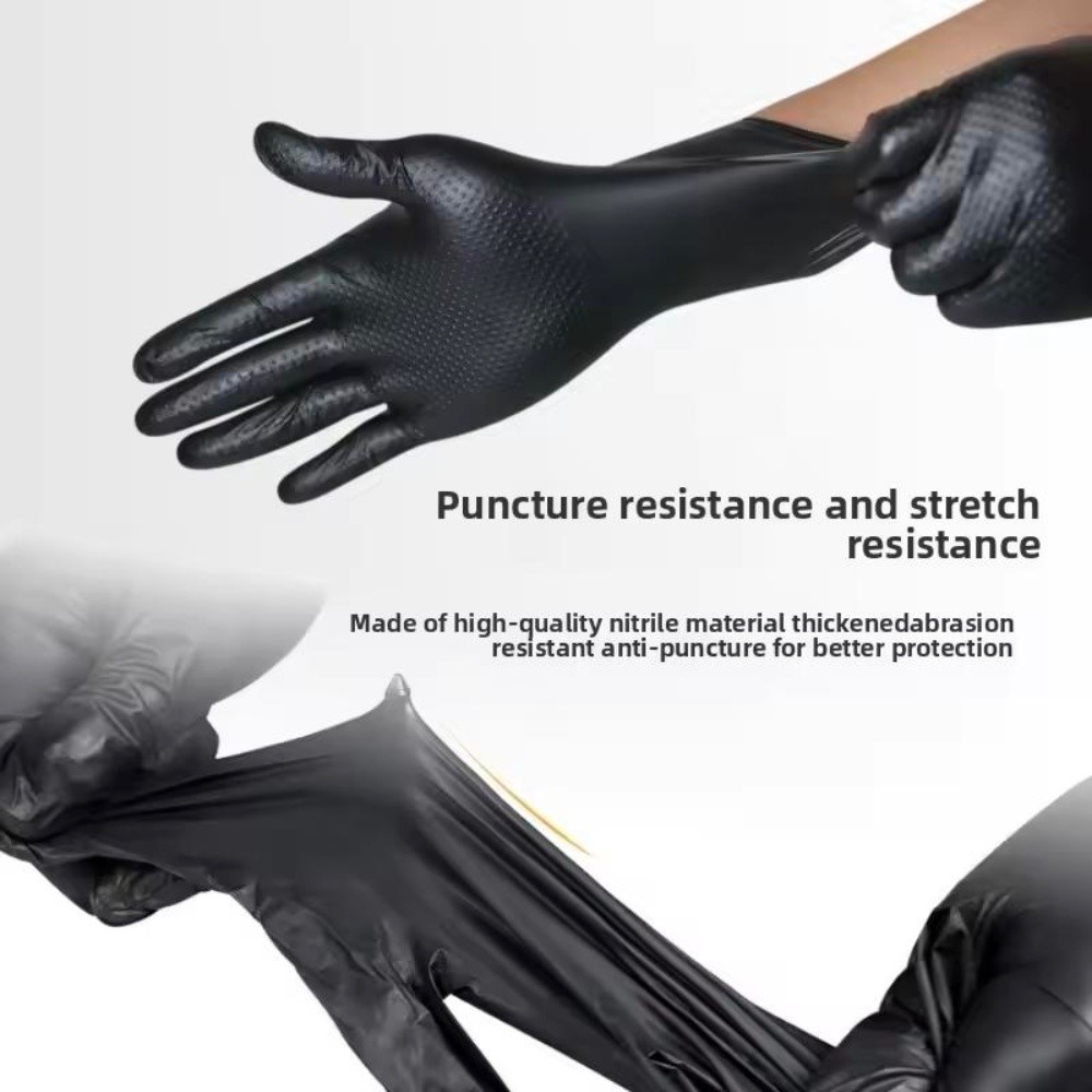 L&XL First Glove Grip Nitrile Disposable Gloves 8 Mil Raised Diamond Texture US