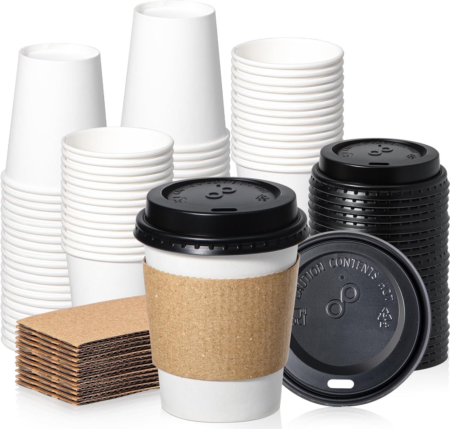8 Oz Eco-Friendly Disposable Coffee Cups with Lids – Perfect for Home & Travel