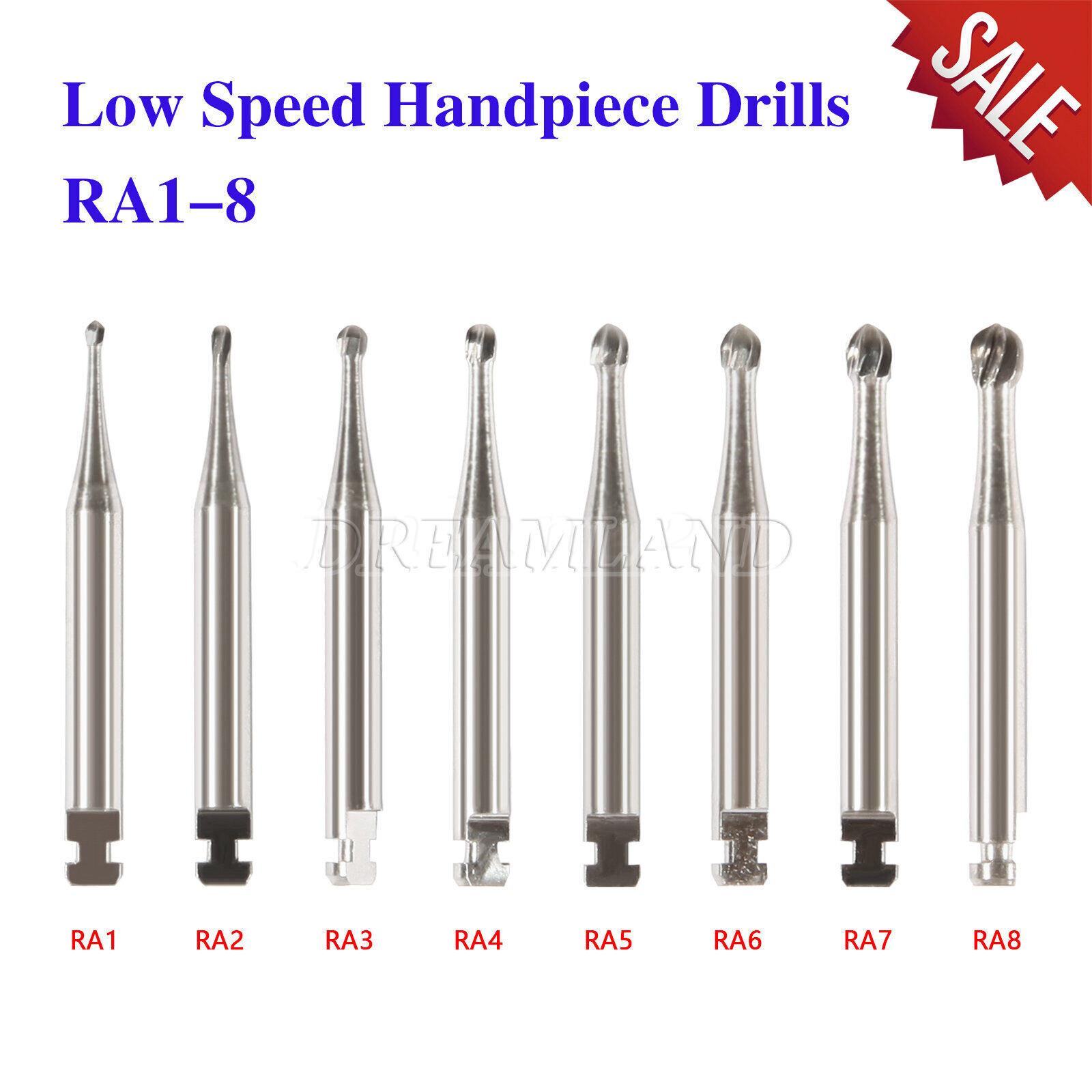 1-10 pack Dental Tungsten Steel Carbide Bur RA Round Burr Low Speed Contra Angle