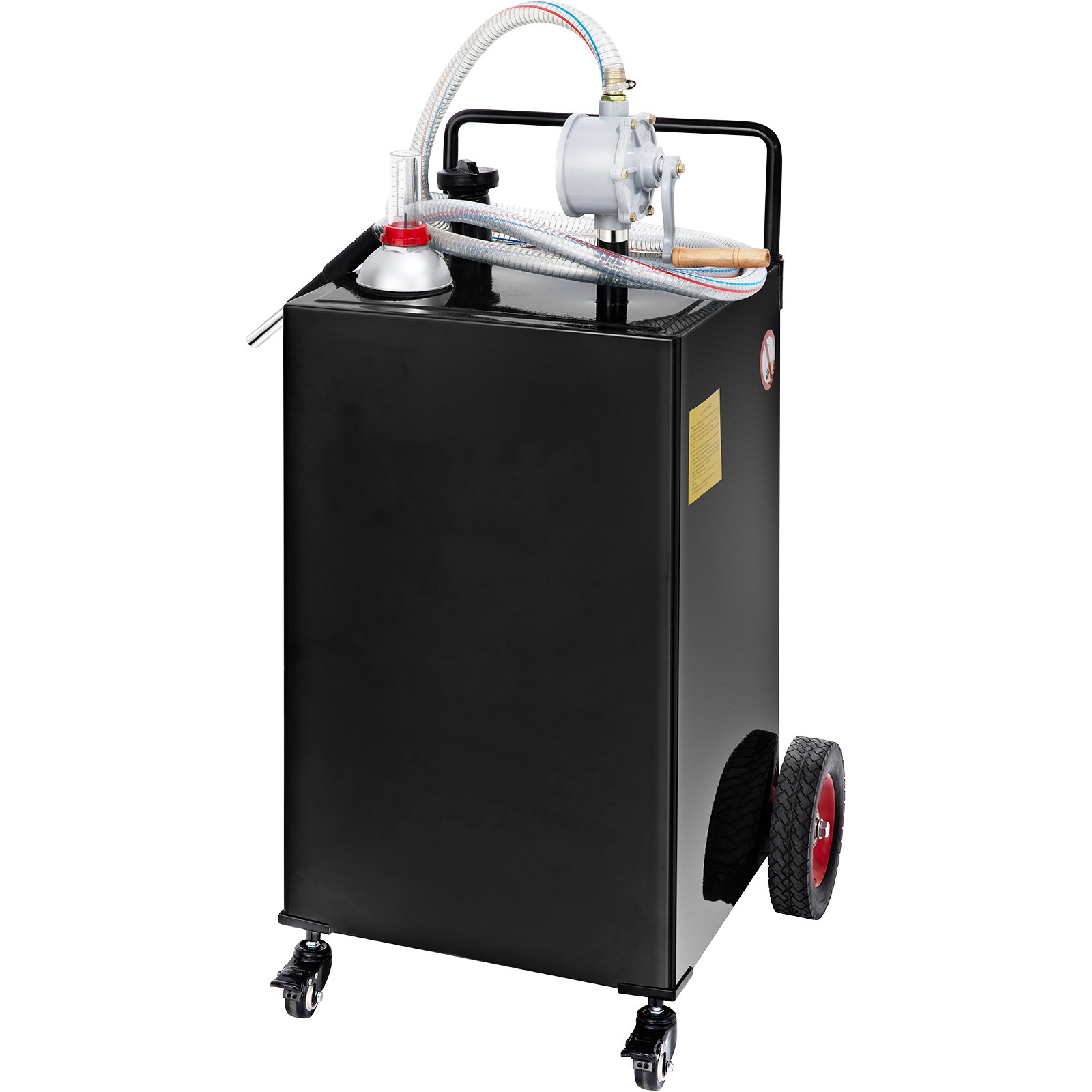 VEVOR 35 Gallon Fuel Gas Caddy Diesel Oil Transfer Tank, 4 Wheels Portable, Pump