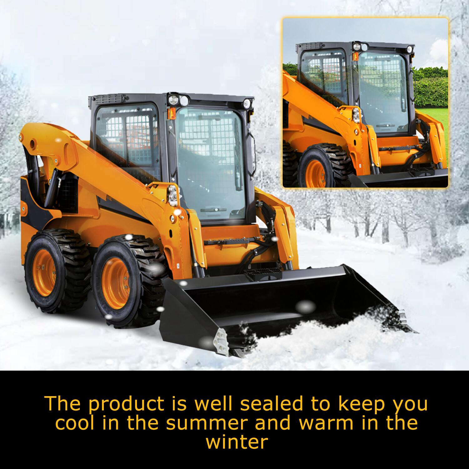Clear For Kubota Skid Steer SSV-65 SSV-75 Models Door Glass #V1311-34522