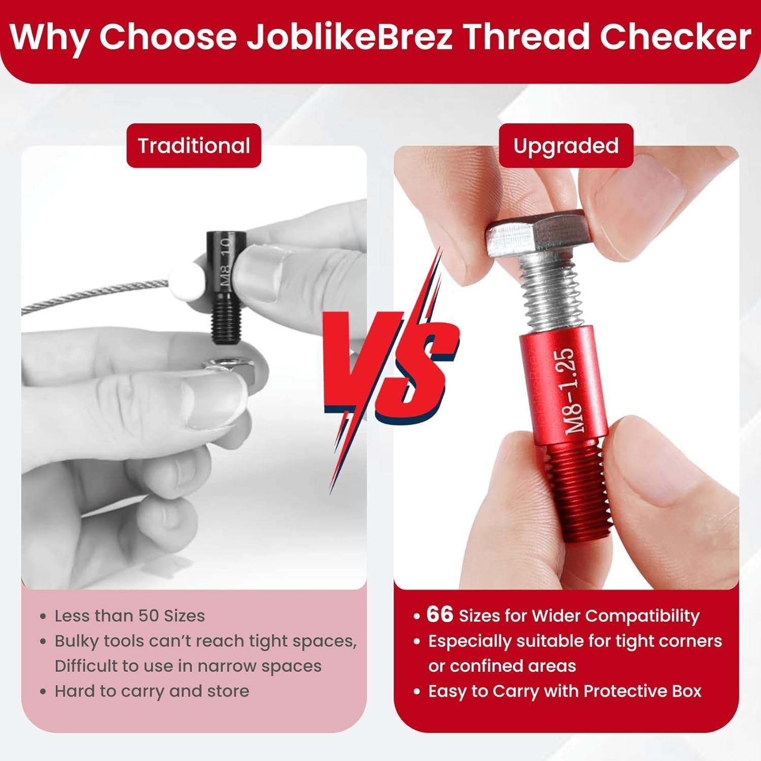 High-Quality Thread Checker Kit with Foam Storage for Standard and Metric Sizes