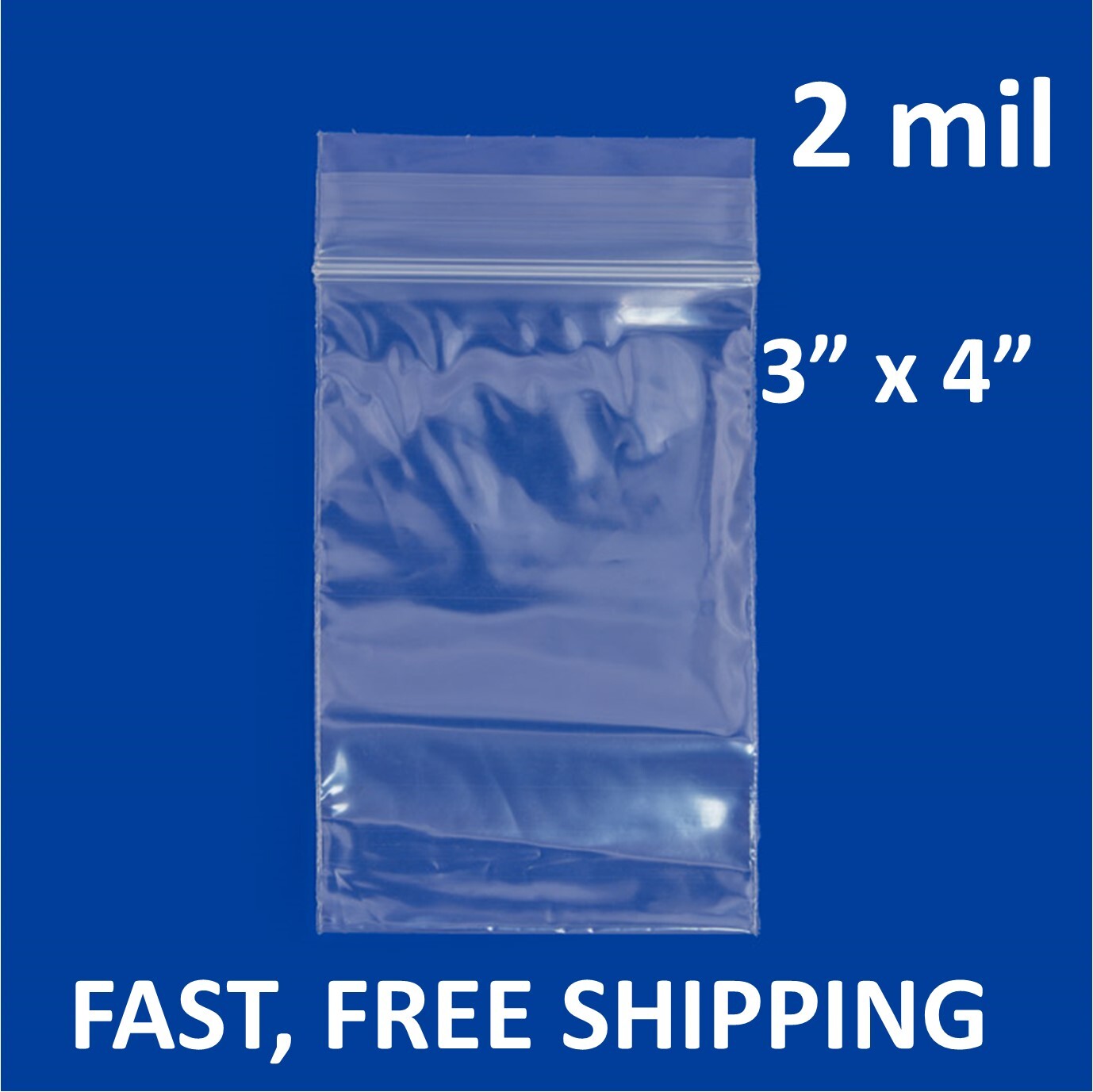 3″x4″ Clear 2 Mil Plastic Zip Seal Bag Reclosable Top Lock 2Mil Small Baggies