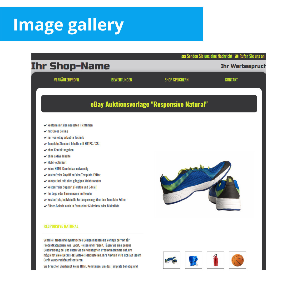 eBay template RESPONSIVE auction template HTML template without active content