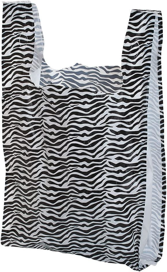 Plastic Shopping Bags 1000 Animal Zebra Grocery Merchandise 11 ½” x 6″ x 21”