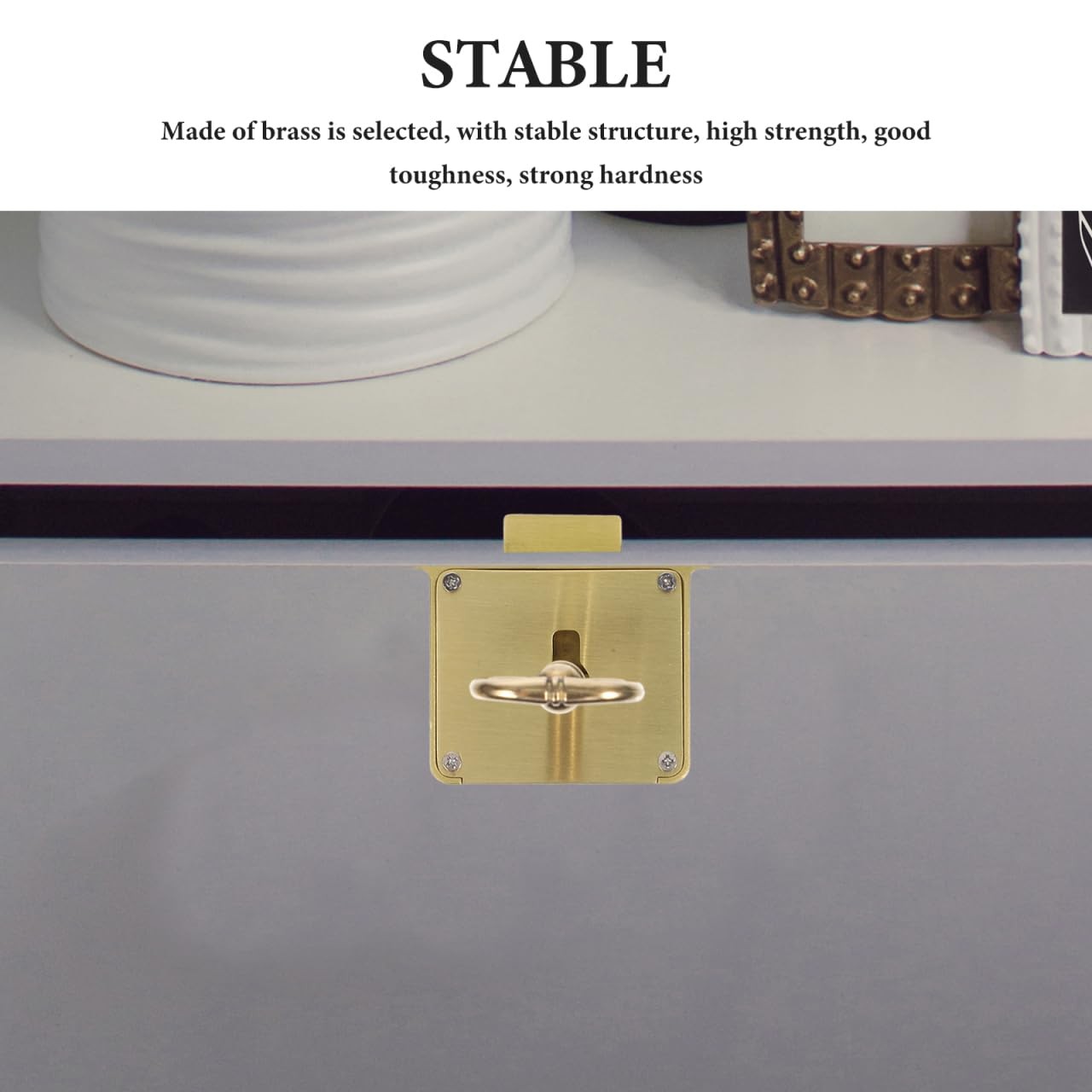 Retro Drawer Lock Antique Brass Cabinet Key Desk File Security 2.36×1.37 Inch