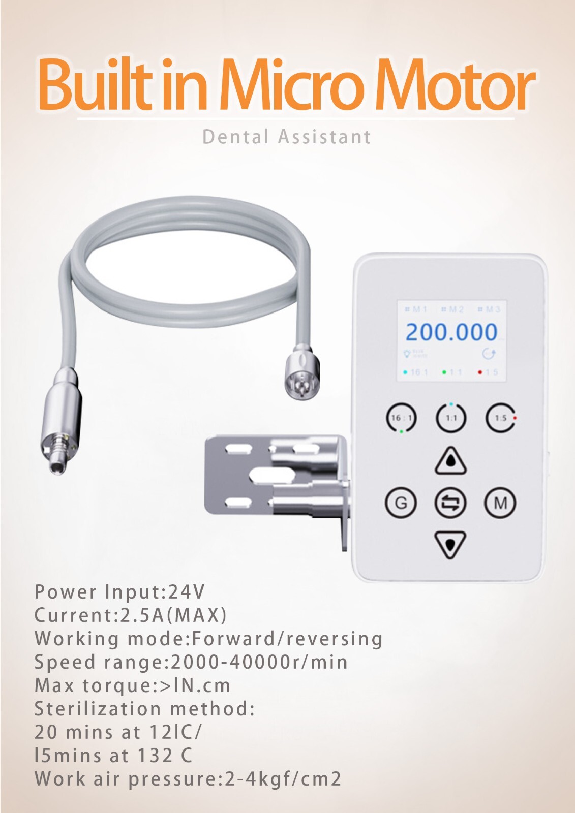 Dental Built-in LED Electric Motor/1:1 1:5 16:1 Fiber Optic Handpiece po