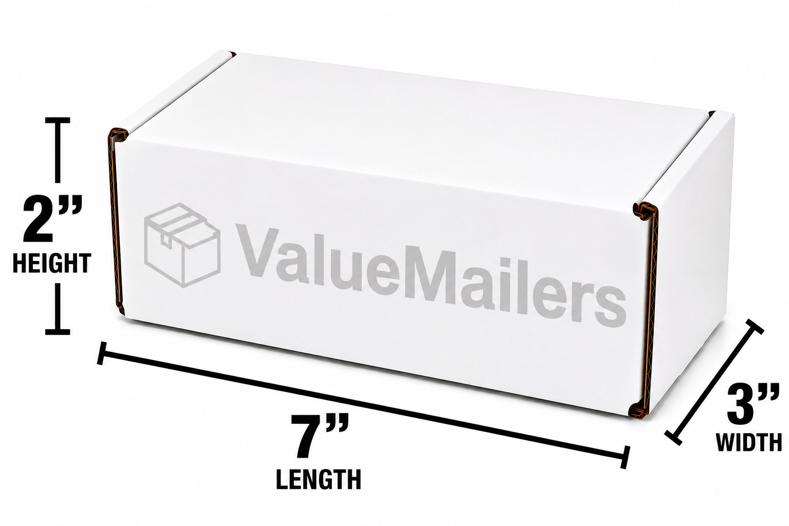 200 – 7 x 3 x 2 White Corrugated Shipping Mailer Packing Box Boxes