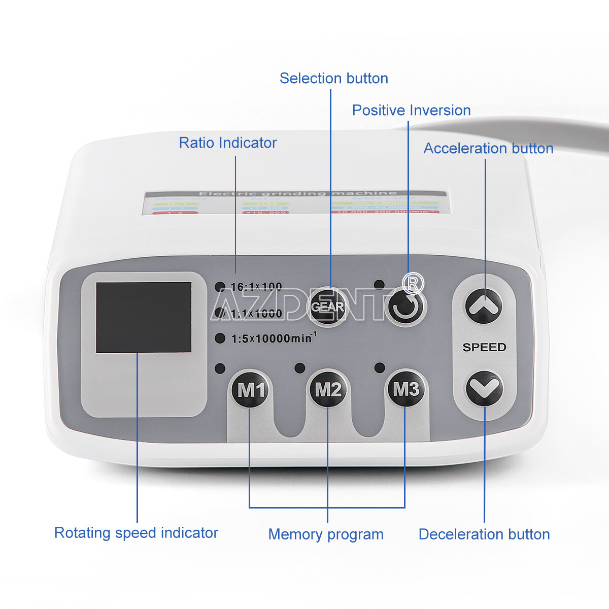 AZDENT Dental LED micromotor motor eléctrico/contra angulo 1:1/1: 5 aumento USA