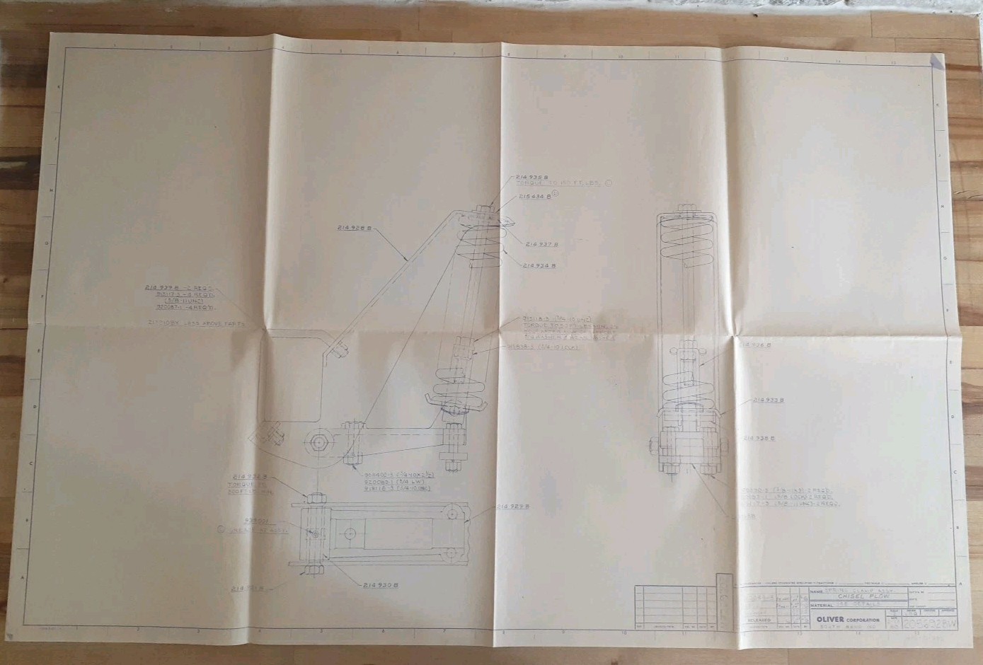 Set of 2 Oliver Corp. Factory Blueprints (1967 & 1980) – South Bend, IN Plant