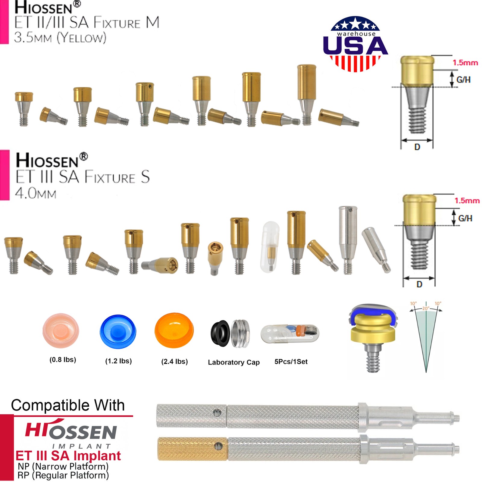 Dental Overdenture Zest Locator Abutment Legacy Anchor Hiossen Nobel Zimmer Cap