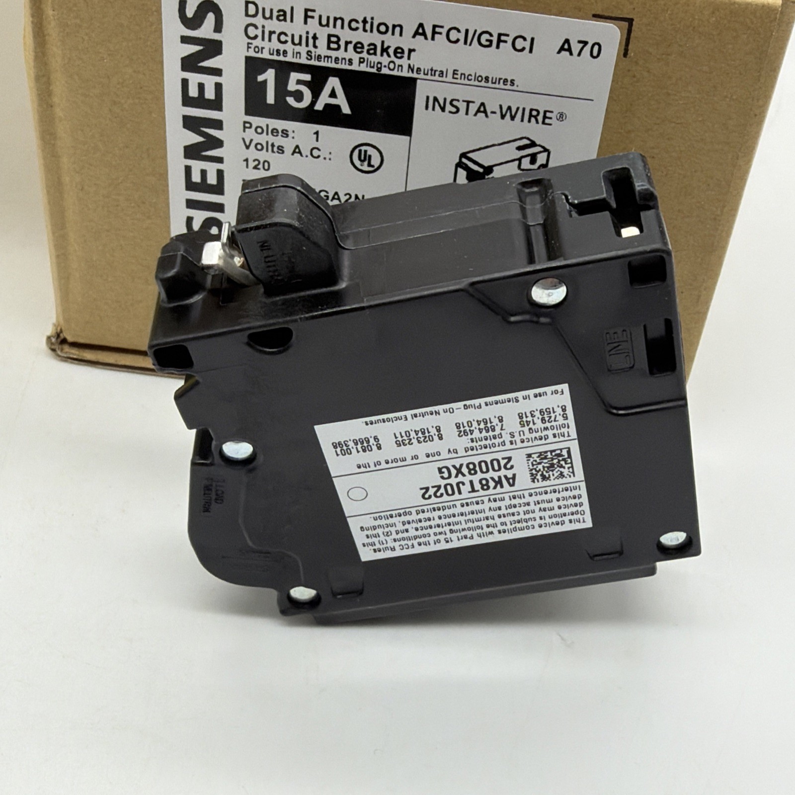 10X Siemens Q115DFN 15A 120V AFCI/GFCI Dual Function Plug-On Neutral Breaker NEW