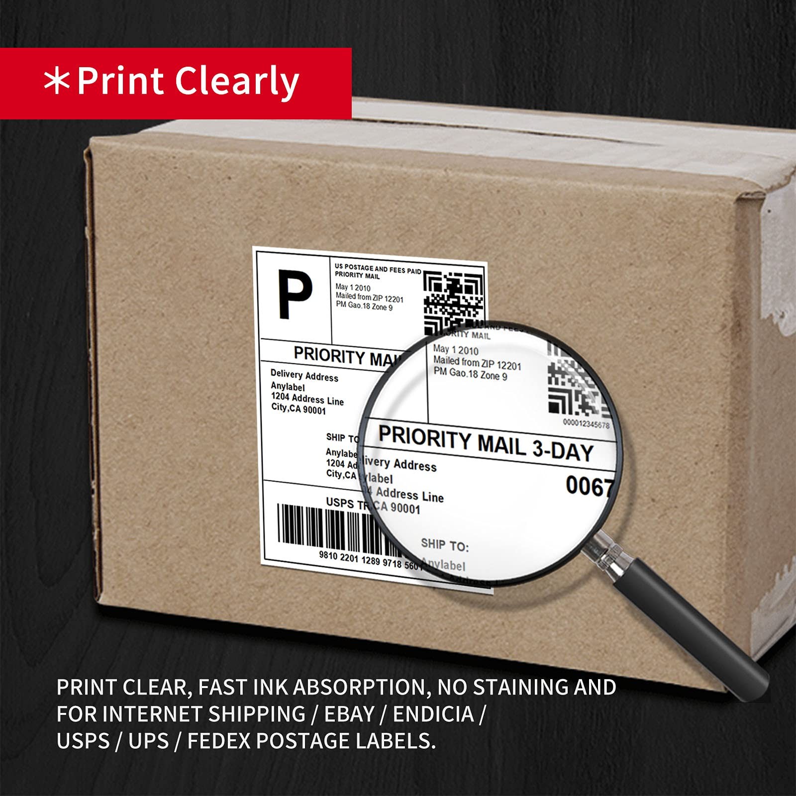 4×6 1 Stack 1000 Labels Fanfold Direct Thermal Labels with Rollo, MUNBYN, Zeb…
