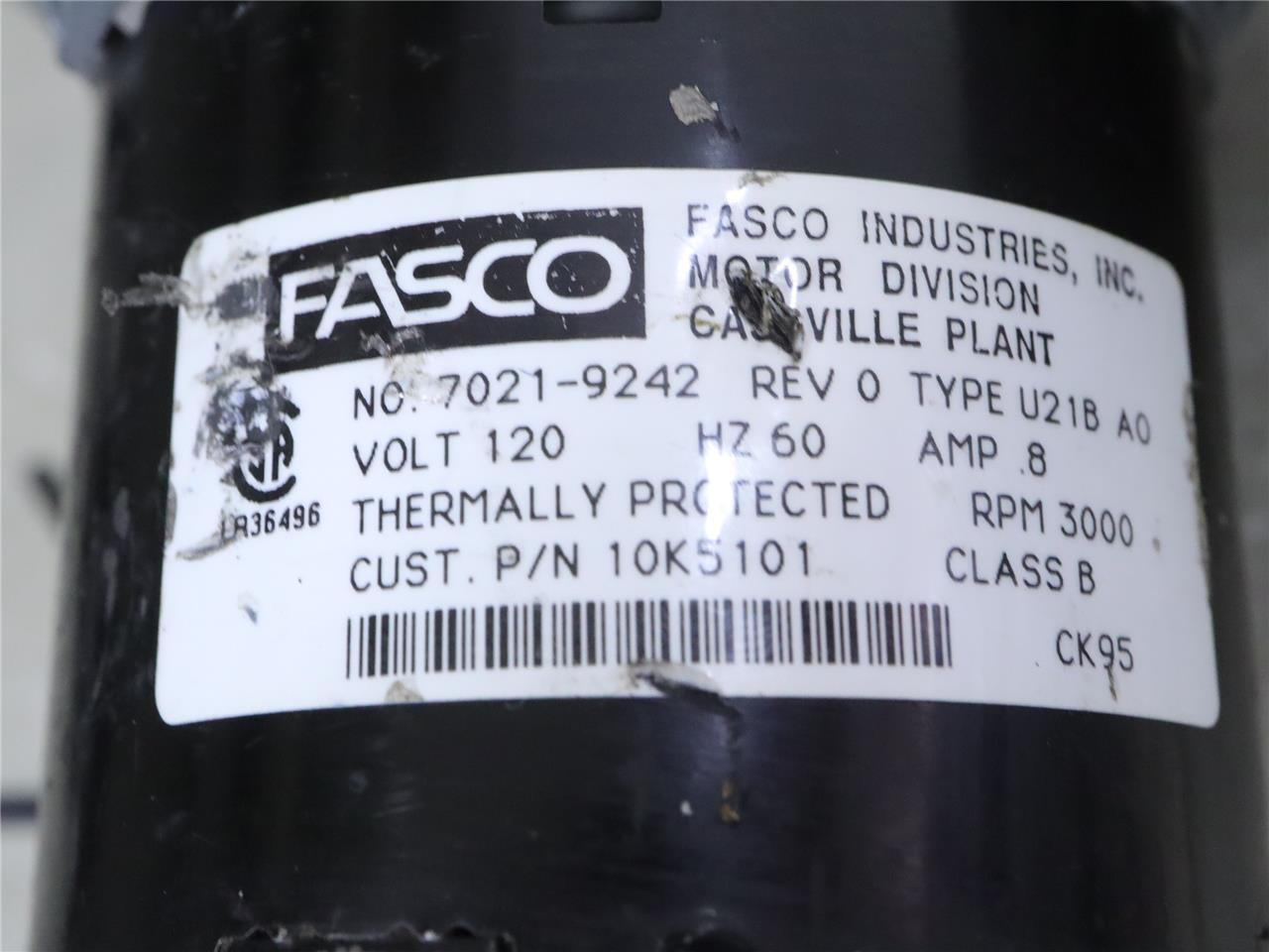 FASCO 7021-9242 Draft Inducer Exhaust Fan Motor Assembly 10K5101