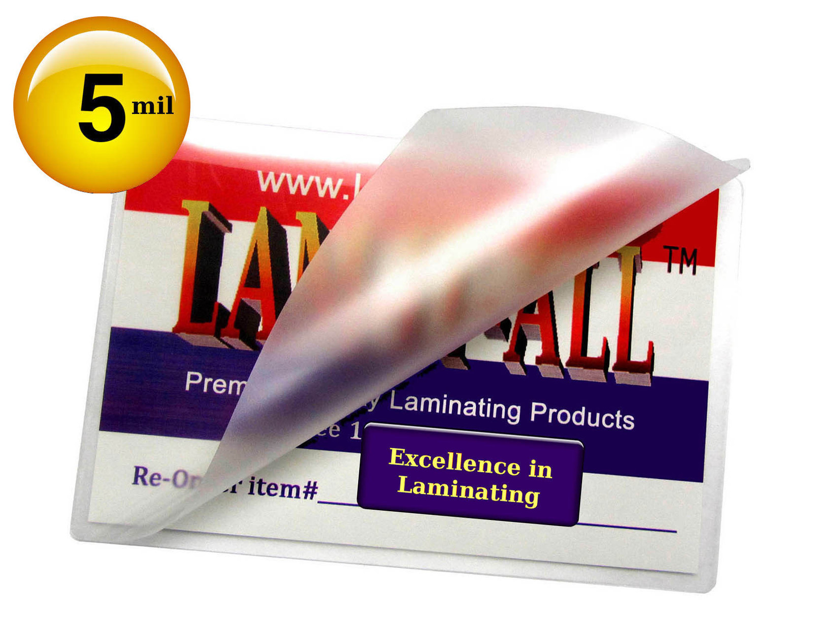 LAM-IT-ALL Hot 5 Mil Business Card Laminating Pouches 2.25 x 3.75 [100/pk] Clear
