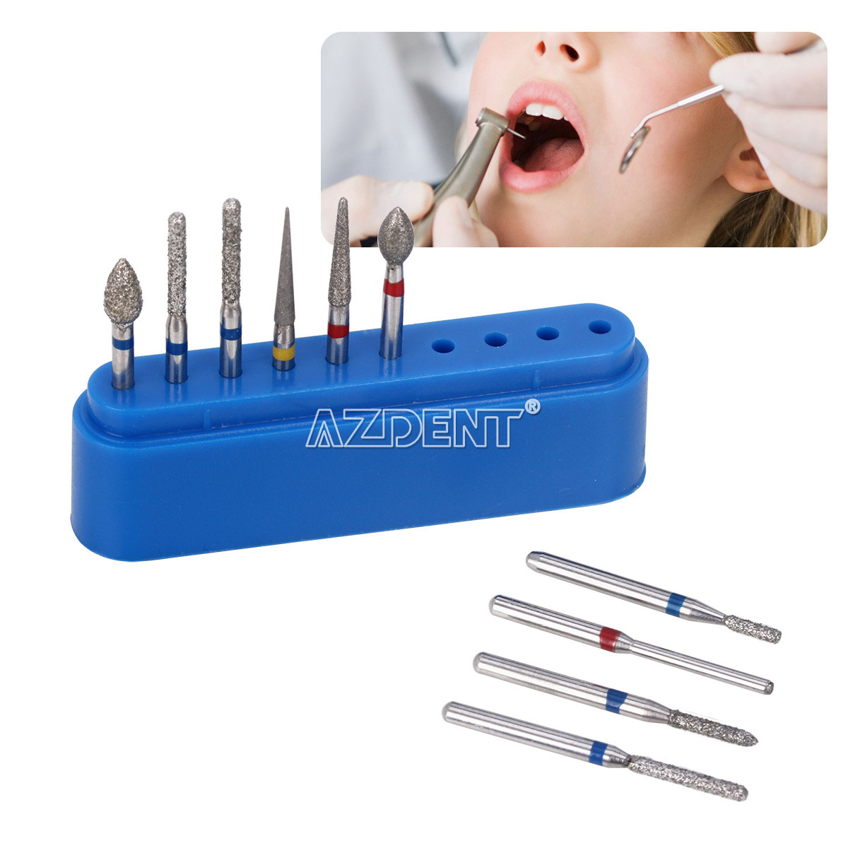 10packs Dental Diamond Burs FG-112 Crown Preparation Anterior Teeth Set