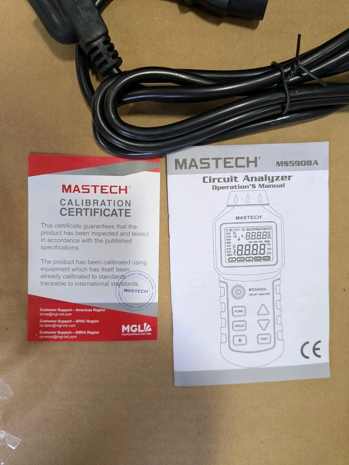 New Mastech MS5908A Circuit Analyzer AC 100-240V RMS US Model Plug Electric