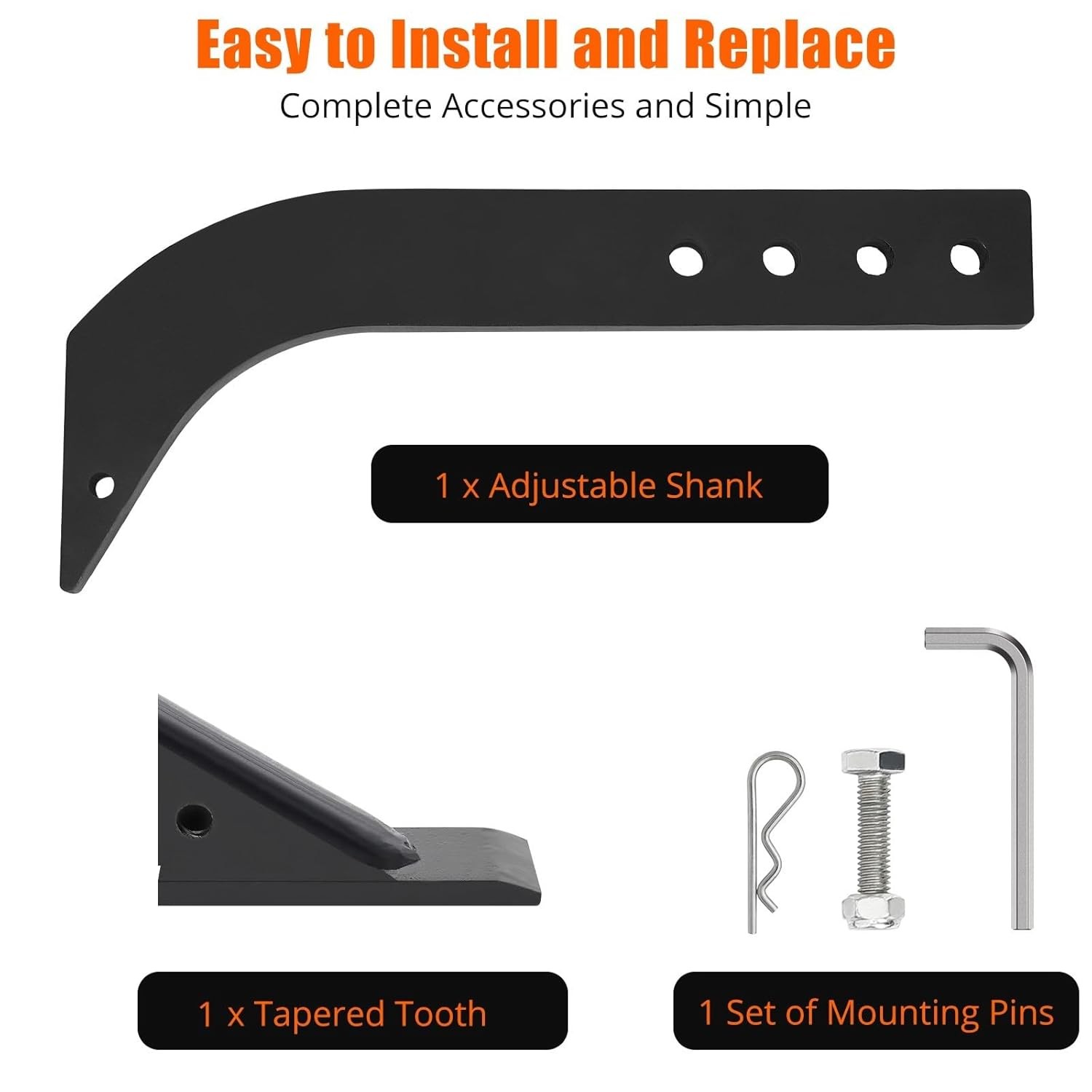 1/5/6/7pcs 18” Box Blade Shank Scarifier Shanks Teeth 4 Holes Box Scraper Shank