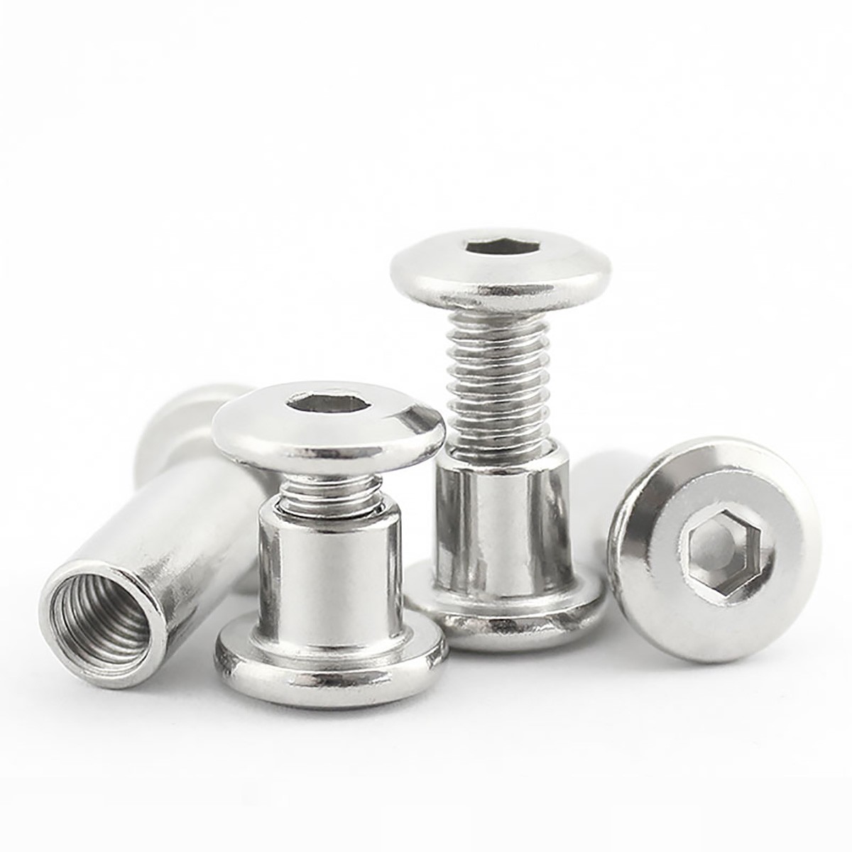 M2,3,4,5,6,8,10 Hex Socket Chicago Screws Sleeve Screw + Nut 304 Stainless Steel