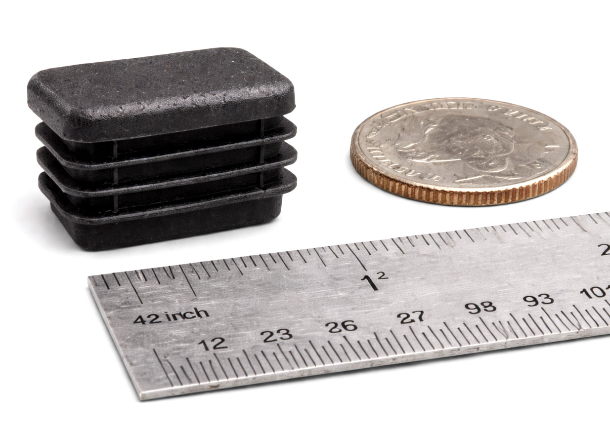 1″ x 1/2” Rectangle Tube Plugs Rectangular Tubing Cap Various Pack Sizes