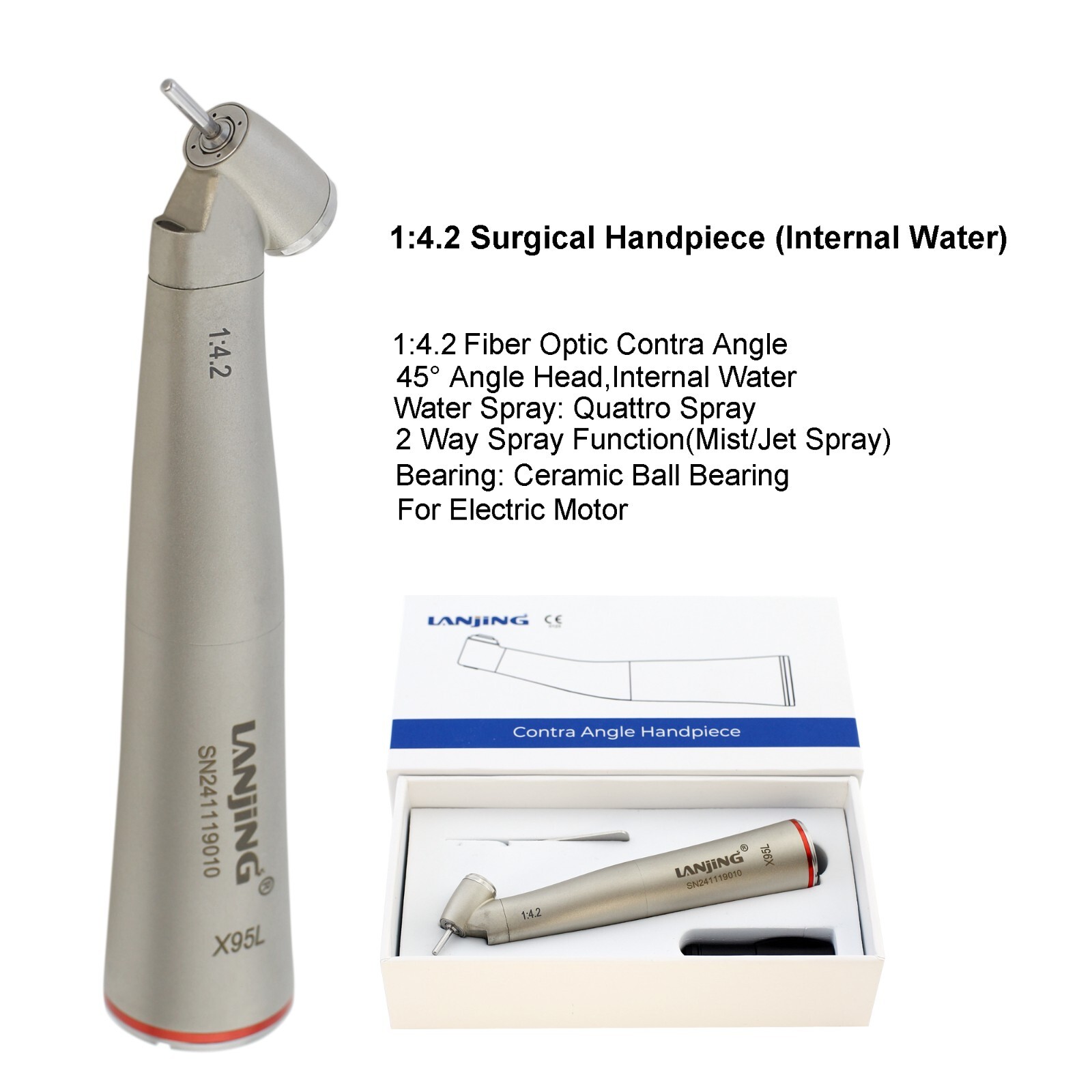 Dental Electric Handpiece 1:5 1:1 1:4.2 Contra Angle Surgical Increasing LED NSK
