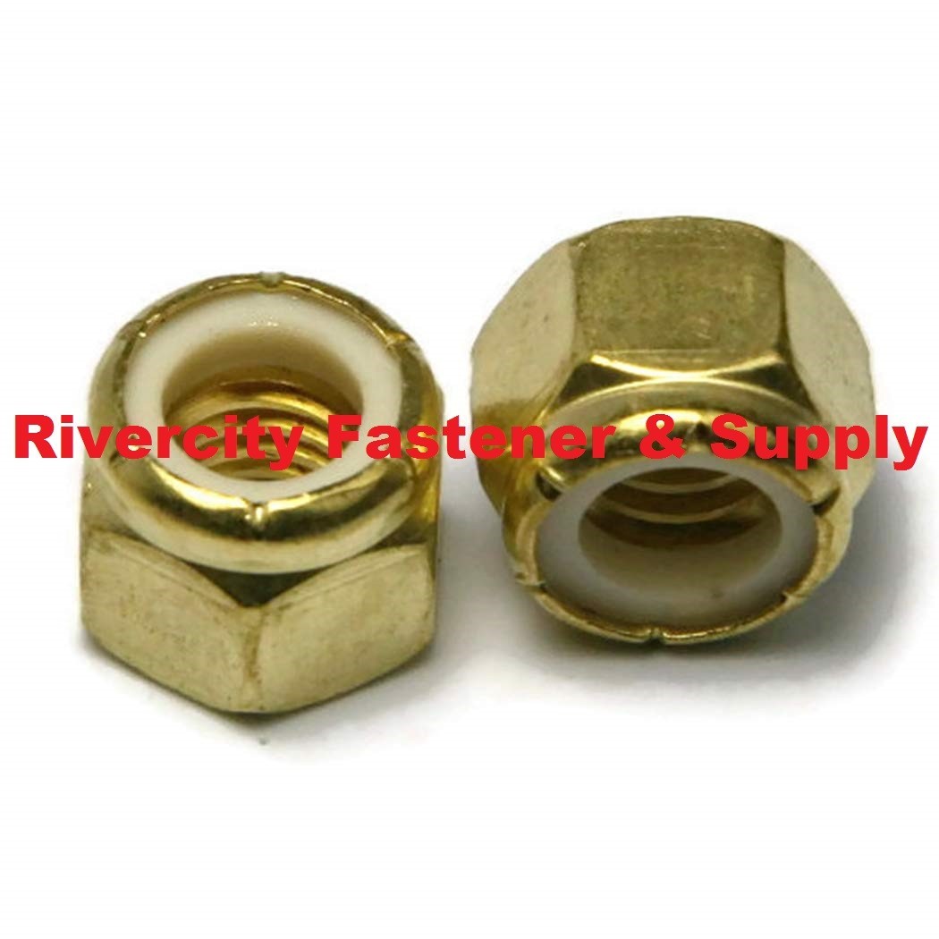 1/4 x 20 Brass Nylon Insert Lock Stop Nyloc Nuts 1/4-20 Nut 1/4″ nylock 1/4×20