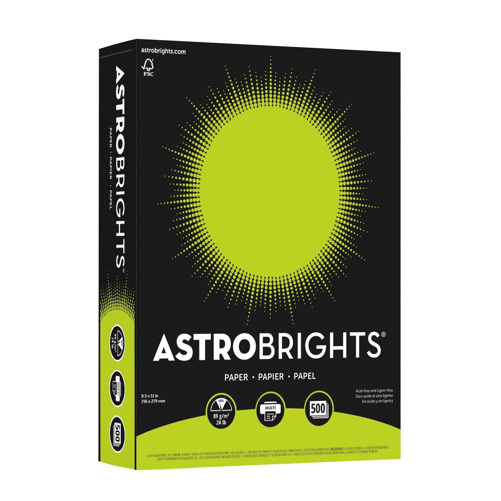 Astrobrights Bright Color Paper, 8 1/2in. x 11in., 24 Lb, FSC Certified, Terr…