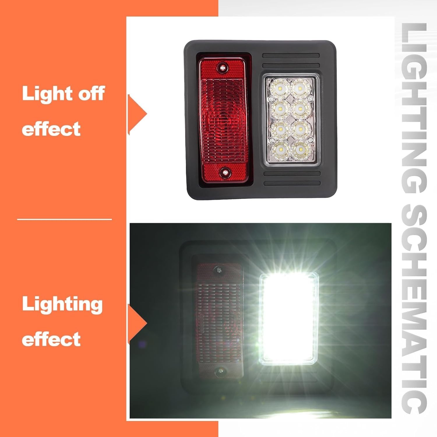 Clear + Red Lens Bobcat Skid Steer S590 S650 LED Tail Light