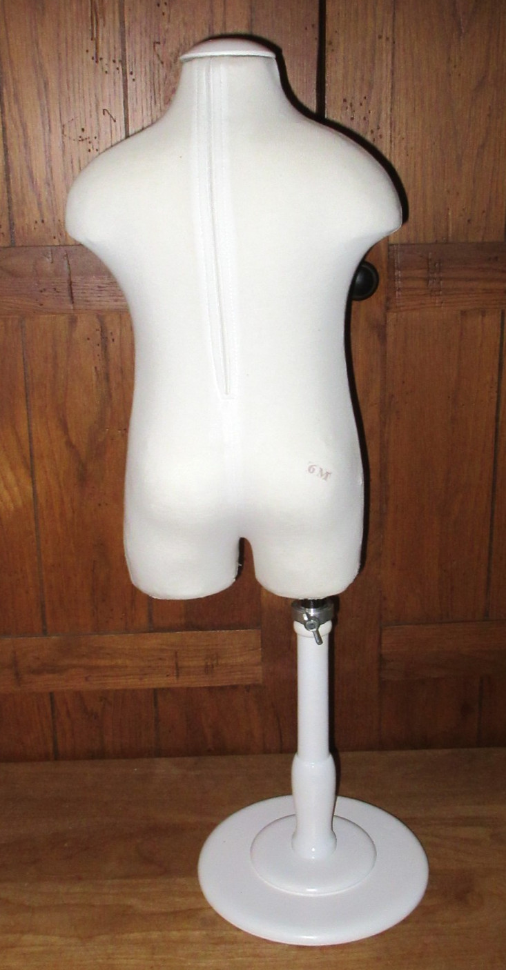 Baby Infant 6 month Torso Mannequin w/ Wood Display Stand Dress Form