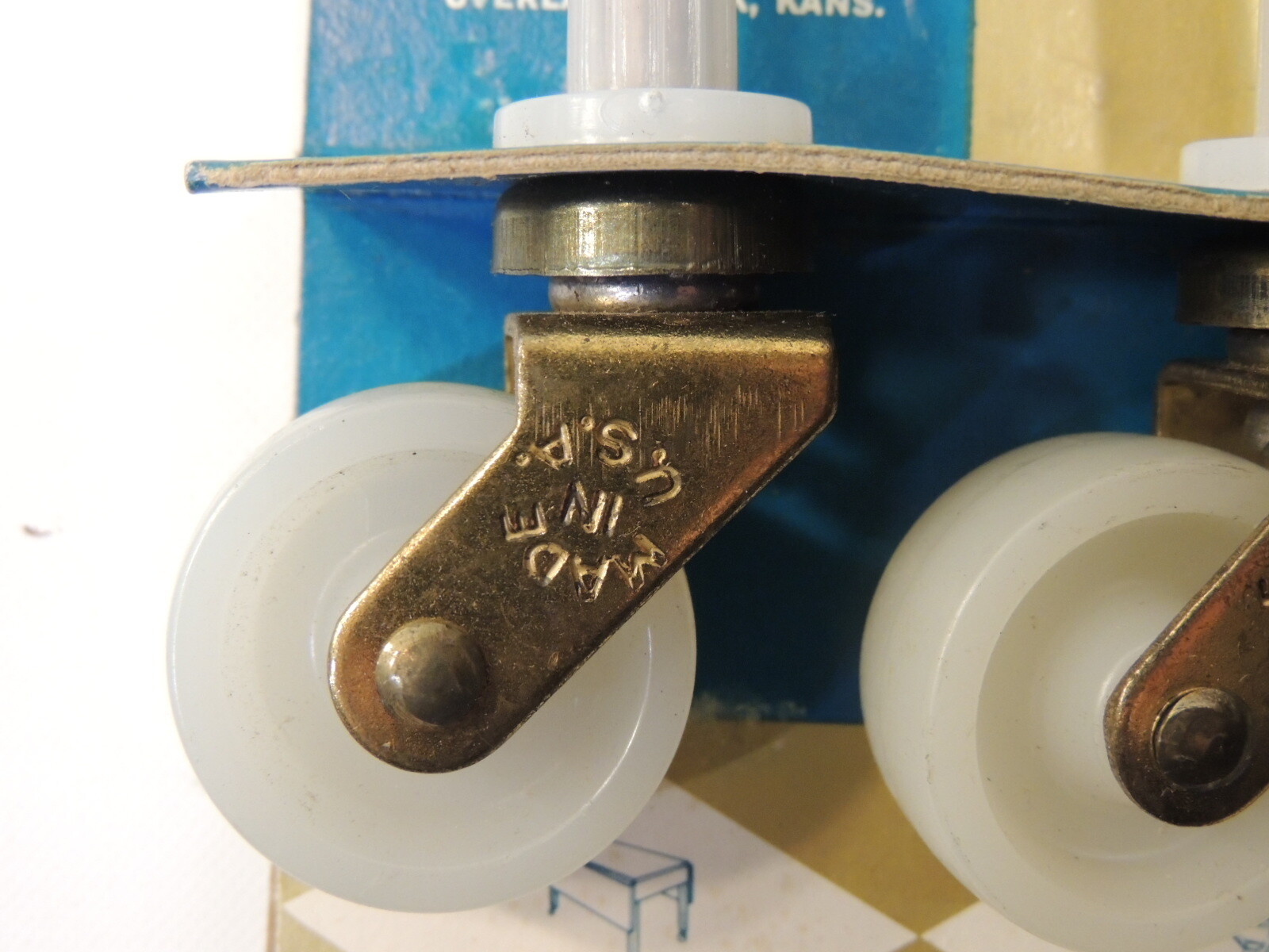 VTG MCM New NOS United States Floormates Casters Made USA Stem Type 5077 Wheels