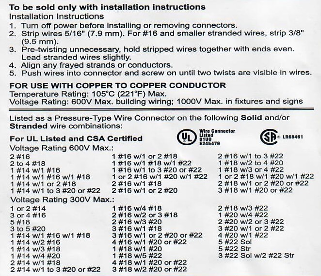 500 Orange Twist On Screw On Electrical Wire Spring Connectors 14-22 AWG