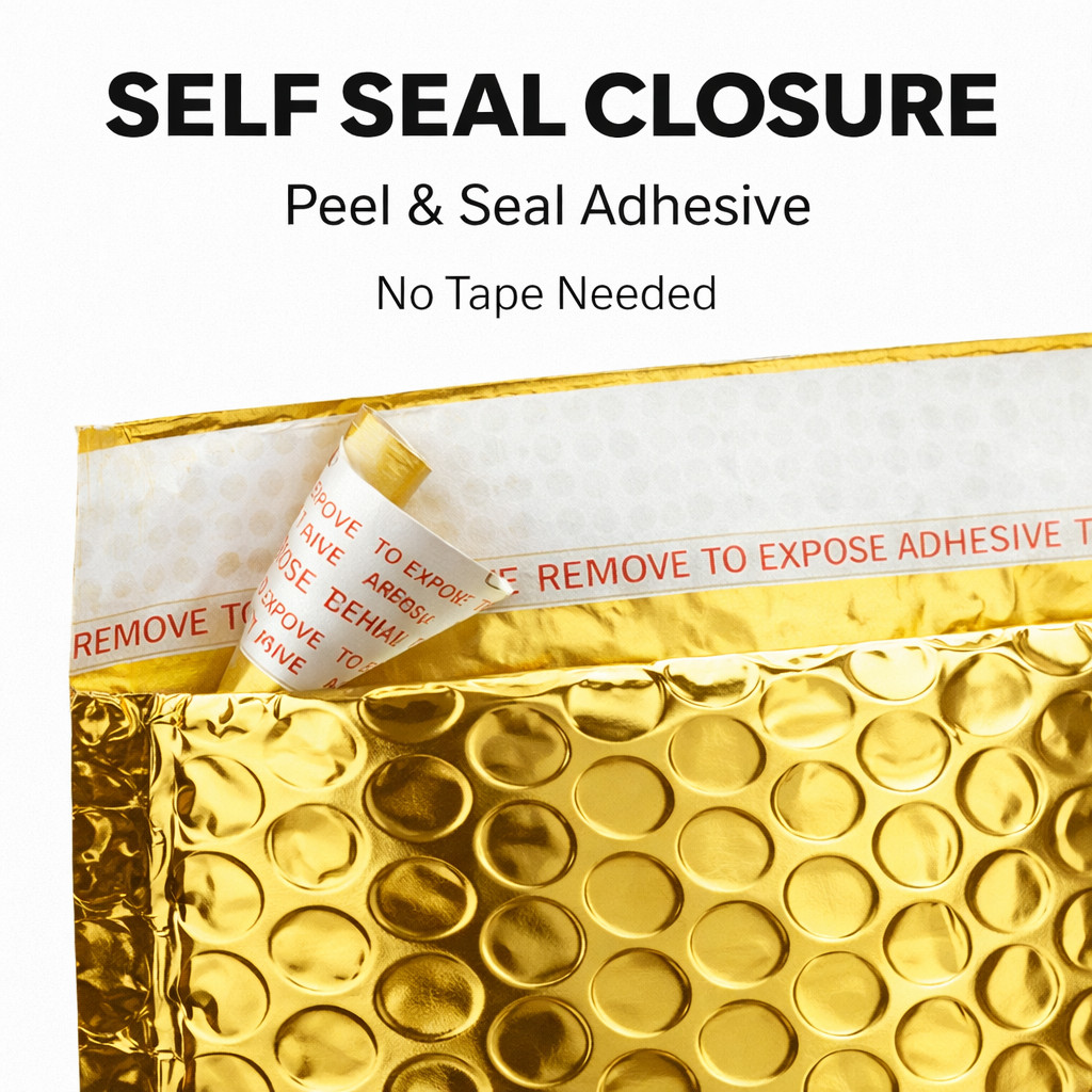 Gold Poly Bubble Mailers Self Seal Padded Shipping Envelopes Choose Size Qty
