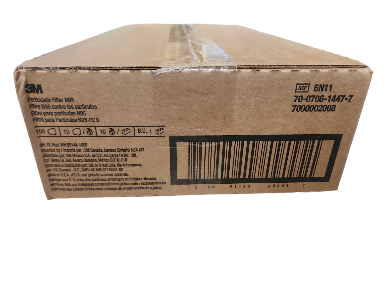 1 Case (10 Boxes of 10) of 3M 5N11 N95 Replacement Particulate Filters 100 Total