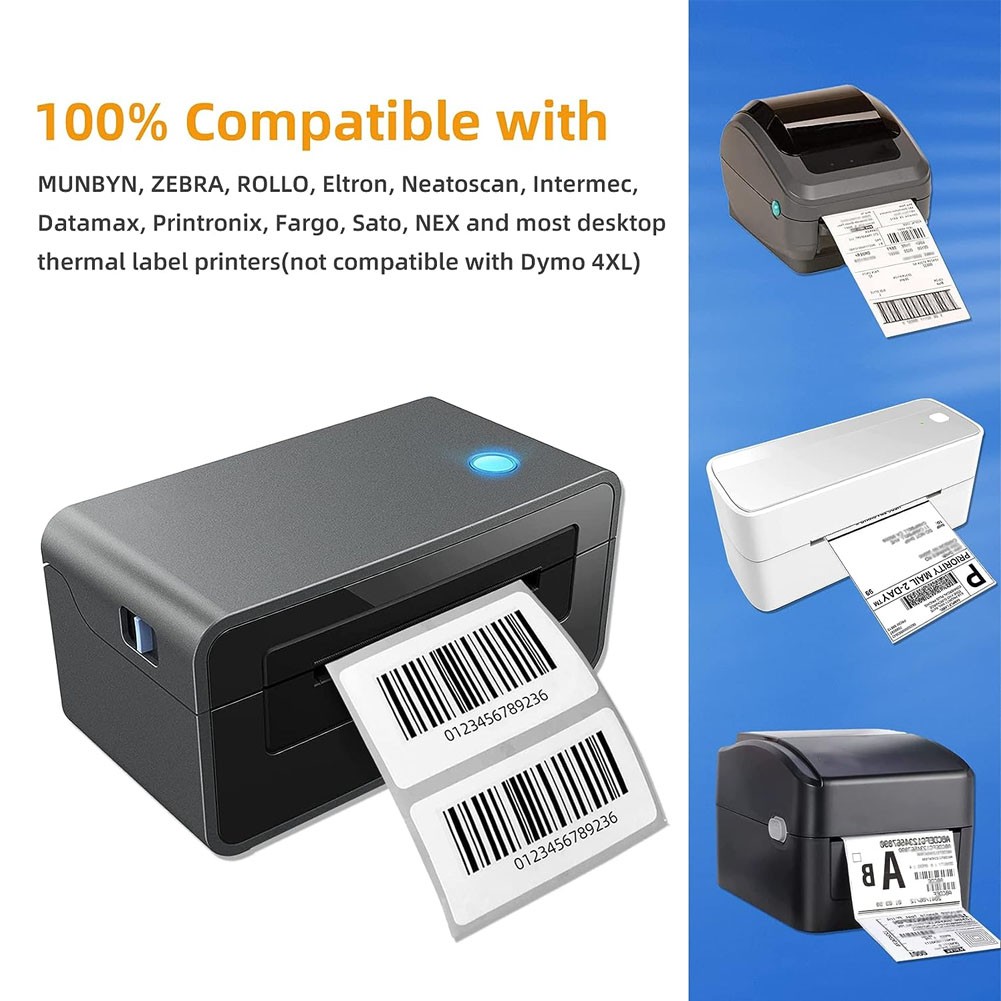 2″x1″ Direct Thermal Labels Barcode Adhesive Shipping Sticker for Rollo & Zebra