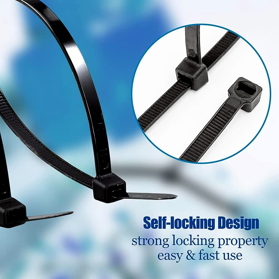 100 BLACK CABLE ZIP TIES Heavy Duty UV Resistant UL 4 6 8 10 12 15 18 24″ & 36″