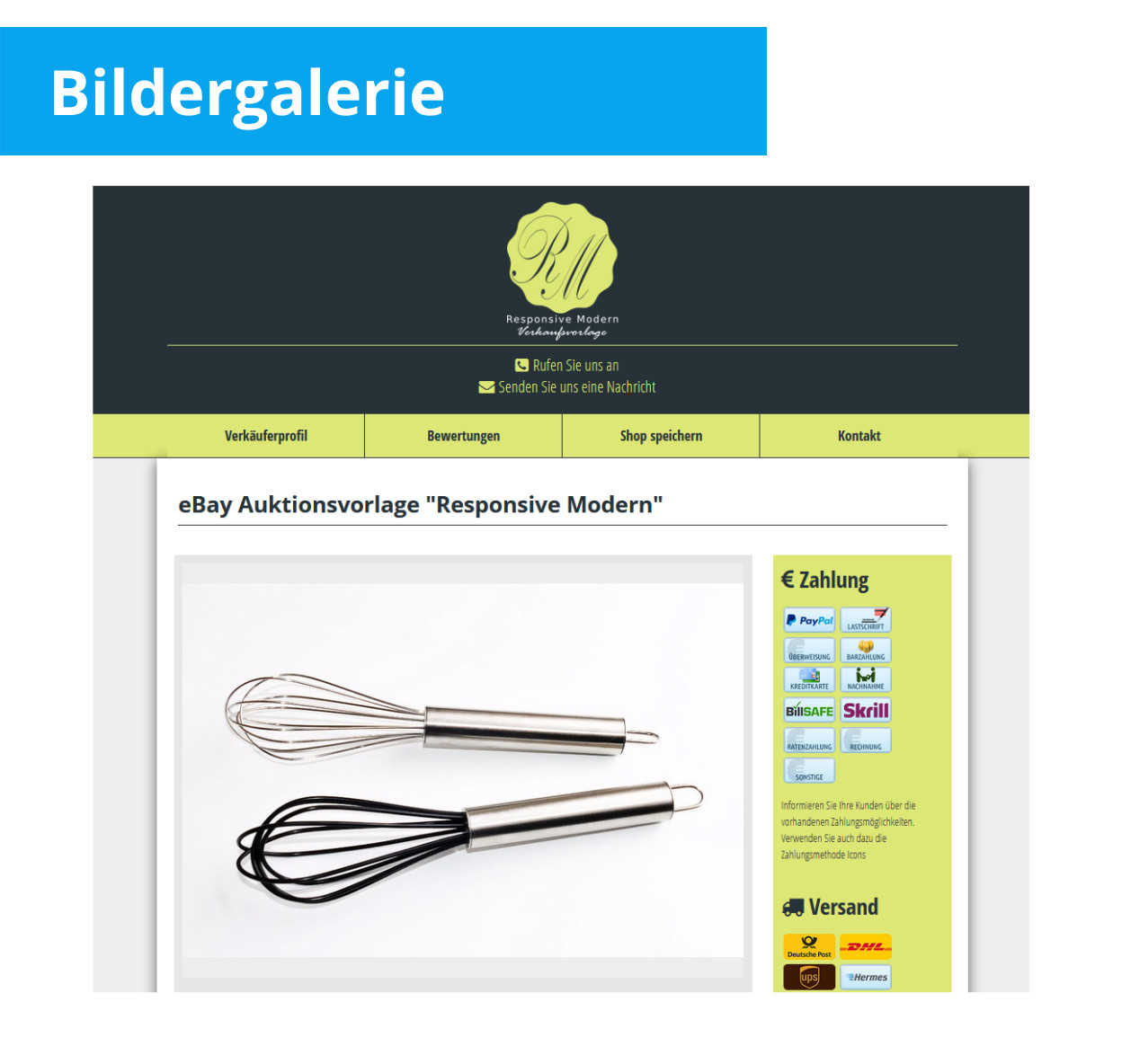eBay template HTML mobile optimized eBay template responsive modern + editor